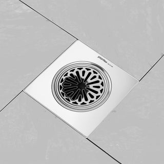 Plantex 304 Grade Stainless Steel Classic Flat Shower Drain/Floor Trap/Jali for Bathroom and Kitchen (6x6 inches) - Chrome