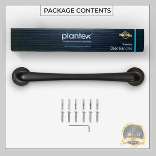 Plantex Polo 14-inch Handle for Main Doors of House/Office/Hotel (Rich Black Finish - Big)