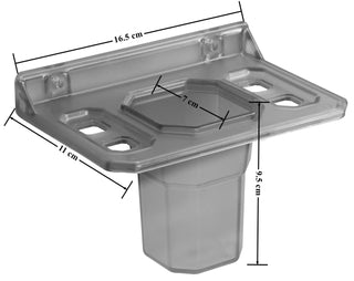 Plantex Unbreakable ABS Plastic Tumbler Holder/Tooth Brush Holder/Bathroom Accessories (Transparent)