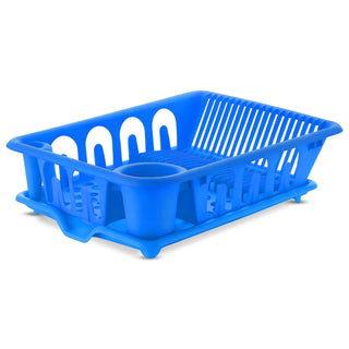 Primax ABS Plastic Dish Drainer Basket/Dish Drying Rack/Plate Stand/Bartan Basket (APS-730,Blue)