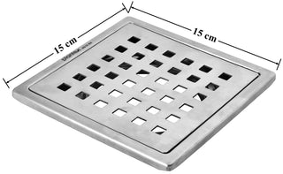 Plantex 304 Grade Stainless Steel Jali/Shower Drain/Floor Trap for Bathroom and Kitchen - (6x6 inches)