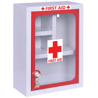 Plantex Metal Multi Compartments Rectangular Big Size Emergency First Aid Kit/Medical Kit Box-Wall Mountable (Red And White, 36 X 26 X 13 Cm/Xl)