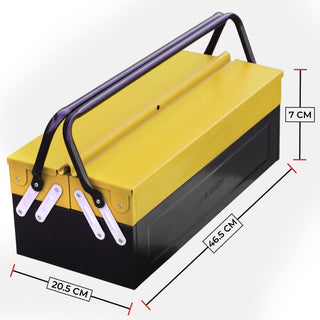 Plantex Tools Box/Metal ToolBox for Tool Kit/Tool box empty/Tool Box for Home and Garage with Easy & Convenient Storage 3 -Cabinets/Tool Organizer - (Yellow & Black)