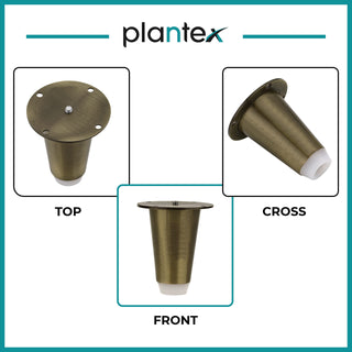 Plantex Heavy Duty Stainless Steel 3 inch Sofa Leg/Bed Furniture Leg Pair for Home Furnitures (DTS-53, Brass Antique) � 6 Pcs