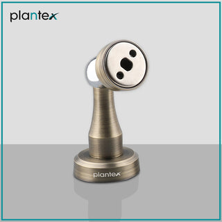 Plantex Stainless Steel 4 inch Door Magnet Stopper for Home/Office/Hotel Wall and Floor Mounted Soft-Catcher to Hold Wooden/Glass/PVC Door (Antique Brass Finish)