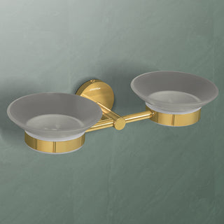 Plantex 304 Grade Stainless Steel Twin Soap Holder Stand for Bathroom and Wash Basin/Bathroom Accessories - Oreo (Gold)