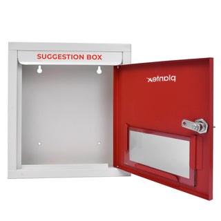 Plantex All in 1 Multipurpose Letter Box/Suggestion Box/Complaint Box/Donation Box with Lock Table Top or Wall Mount (Red & Ivory)