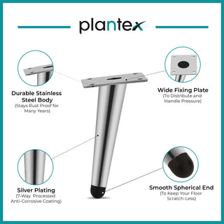 Plantex Smooth 6-inches Spare Sofa Legs for Bed Furniture – 6 Pcs