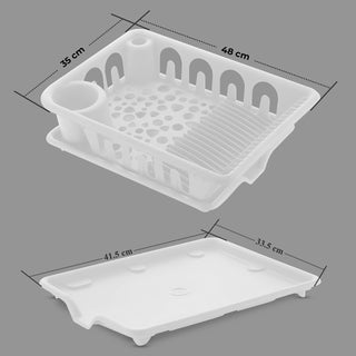 Primax ABS Plastic Dish Drainer Basket/Dish Drying Rack/Plate Stand/Bartan Basket (APS-730,White)