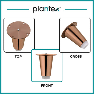 Plantex Heavy Duty Stainless Steel 3 inch Sofa Leg/Bed Furniture Leg Pair for Home Furnitures (DTS-53, Rose Gold) � 8 Pcs