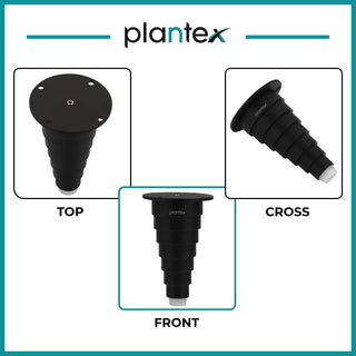 Plantex Black Eiffel 4-inch Sofa Leg for Table and furnitures - 8 Pcs