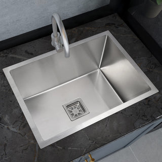 Plantex Premium Kitchen Sink/24"x18"x10" Inches Stainless Steel Sink For Kitchen with 7 Years of Warranty - Single Bowl Sink, Silver Matt (All Fittings & Drain Rack Included)