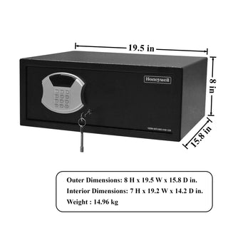 Honeywell Safes - 5105 Low Profile Steel Security Safe with Hotel-Style Electronic Digital Lock for Home & Offices (1.14-Cubic Feet, Black)