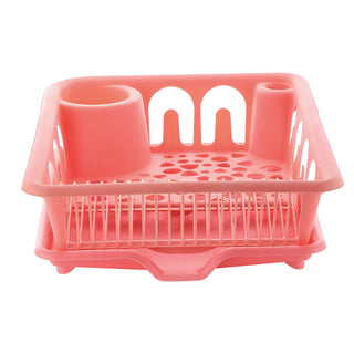 Primax ABS Plastic Dish Drainer Basket/Dish Drying Rack/Plate Stand/Bartan Basket (APS-730,Pink)