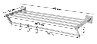 Plantex 304 Grade Stainless Steel Towel Stand/Towel Organizer/Rack for Bathroom - Decan (Chrome)
