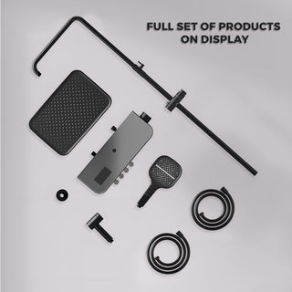 Plantex Solid Brass Elite Shower Panel/Bathroom Shower Set/Thermostatic Shower System with Head Shower,Hand Shower and Spray Gun-Bathroom Accessories (Rich Black)