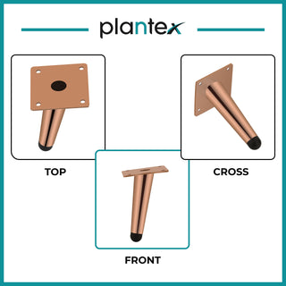 Plantex Rose Golden 4-inches Spare Sofa Legs for Bed Furniture – 6 Pcs