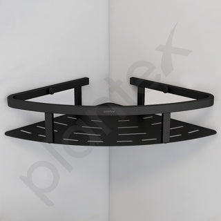 Plantex 304 Stainless Steel Corner/Bathroom Shelf/Kitchen Shelf/Wall Mount - Pack of 2 (Black,9x9 Inches)