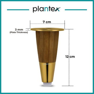 Plantex Stainless Steel and Wood 4 inch Sofa Leg/Bed Furniture Leg Pair for Home Furnitures (DTS-55-PVD Gold) – 2 Pcs