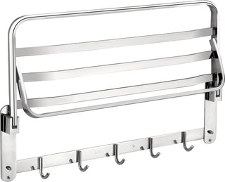 Plantex Classic Stainless Steel Folding Towel Rack for Bathroom | Towel Stand | Towel Hanger | Towel Bar | Bathroom Accessories (304 Grade-24 Inch)