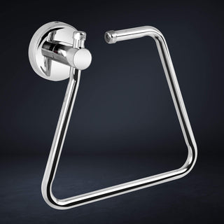 Plantex Stainless Steel Towel Ring for Bathroom/Napkin-Towel Hanger/Wash Basin/Bathroom Accessories - (Chrome-Rectangle) - Pack of 2