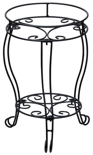 Plantex GI Metal 2 Tier Indoor/Outdoor Plant stand/Flower Pot Shelf for Living Room/Corner/Balcony (Black)