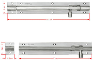 Plantex 8- inches Long Tower Bolt for Door/Windows/Wardrobe - Pack of 4 (Chrome-Silver)