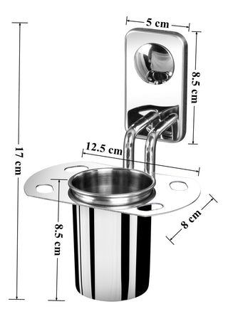 Plantex Metro Platinum Stainless Steel Tooth Brush Holder - Tumbler Holder - Bathroom Accessories