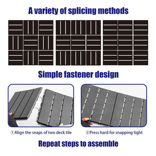 Plantex Tiles for Floor-Interlocking Heavy Plastic Tiles/Garden Tile/Quick Flooring Solution for Indoor/Outdoor Deck Tile-Pack of 6 (Dark Grey,APS-1211)