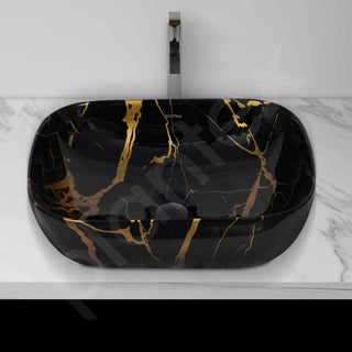 Plantex Ceramic Basin for Bathroom/Table Top Ceramic Basin/Washbasin for Bathroom - (ALPHA-NS-104-Marble Finish)