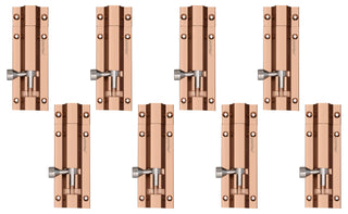 Plantex Rose Golden Tower Bolt for Doors and Windows Safety - 4-inches Long (Pack of 8)