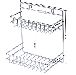 Plantex Stainless-Steel Chrome Finish Regular Multipurpose Bathroom Rack