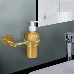 Plantex 304 Grade Stainless Steel Hand Wash Holder for Wash Basin Liquid Soap Dispenser/Bathroom Accessories - Oreo (Gold)
