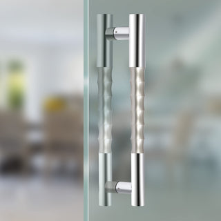 Plantex Heavy Duty Door Handle/Door & Home Decor/14-inches Main Door Handle/Door Pull Push Handle - Pack of 1 (217-Chrome and Satin Finish)