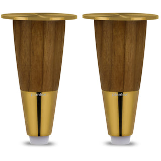 Plantex Stainless Steel and Wood 4 inch Sofa Leg/Bed Furniture Leg Pair for Home Furnitures (DTS-55-PVD Gold) – 2 Pcs