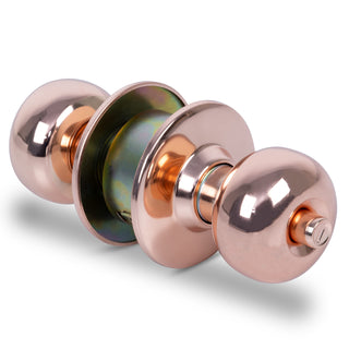 Plantex Door Lock - Cylindrical Door Lock with 3 Keys/Tubular Door Knob/Lock for Main Door/Bedroom (Rose Gold)