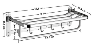 Plantex Classic Stainless Steel Folding Towel Rack for Bathroom | Towel Stand | Towel Hanger | Towel Bar | Bathroom Accessories (304 Grade-24 Inch)