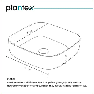 Plantex Premium Ceramic Tabletop Wash Basin/Square Countertop Bathroom Basin (Olive, 16 x 16 x 5 Inch)