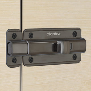 Plantex Premium Heavy Duty Door Stopper/Door Lock Latch for Home and Office Doors - Pack of 8 (Satin Black-Matt)