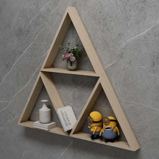 Plantex Semi-Finished Steam Beech Wooden Made Triangle Display Shelf/Wall-Mounting Bathroom Shelf/Hanging Kitchen Rack for Kitchen/Living Room/Bathroom/Laundry Room (Pack of 3)