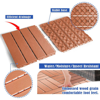 Plantex Tiles for Floor-Interlocking Heavy Plastic Tiles/Garden Tile/Quick Flooring Solution for Indoor/Outdoor Deck Tile-Pack of 6 (Brown)