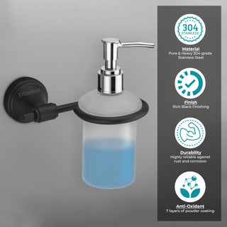 Plantex 304 Grade Stainless Steel Handwash Holder for Wash Basin Liquid Soap Dispenser/Bathroom Accessories - Niko (Black)