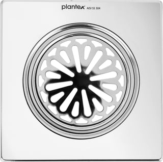 Plantex 304 Grade Stainless Steel Classic Flat Shower Drain/Floor Trap/Jali for Bathroom and Kitchen (6x6 inches) - Chrome