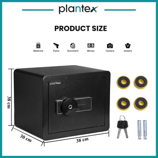 Plantex Digital Locker/safe locker for Home & Office/38 Litres/Safety locker/Electronic Locking system with Fingerprint and keylock - (Black)