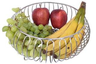 Plantex Heavy Duty Stainless Steel Fruit and Vegetable Basket/Table Top Fruit Rack/Vegetable Stand(Chrome),?9 litre