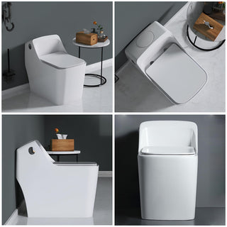 Plantex Platinium Ceramic Rimless One Piece Western Toilet/Commode for Toilet/Commode With Soft Close Toilet Seat - S Trap Outlet (White)