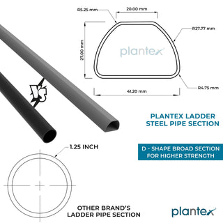 Plantex Ladder for Home-Foldable Steel 6 Step Ladder-Wide Anti Skid Steps (Gray & White)