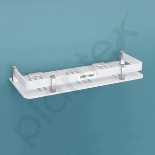 Plantex Deluxe Acrylic Bathroom Shelf (12x5 Inches, White, Matte)