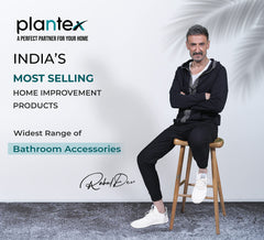 Plantex Platinum 304 Grade Stainless Steel Toilet Paper Holder with Mobile Phone Stand/Tissue roll holder self adhesive - Bathroom Accessories (Matt Black)