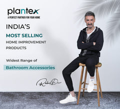 Plantex Space Aluminum Toilet Paper Roll Holder/Toilet Paper Holder for Bathroom/Kitchen Tissue Holder/Bathroom Accessories (Black)